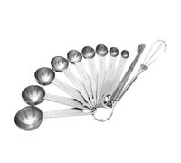 jojofuny Kit de Cuillères à Mesurer 11 en Acier Inoxydable Argenté Pratique à Transporter Cuisine et Pâtisserie