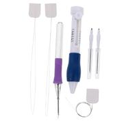 jojofuny Kit de Stylo Broderie Punch Needle Ergonomique avec Boîte de Rangement pour Couture Décorative sur Tissus et Vêtements