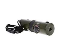 jojofuny Kit Outils de Camping et Expédition Comprenant Boussole Thermomètre Loupe Miroir de Lampe LED et Sifflet