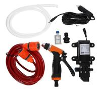 jojofuny Kit Pompe à Eau Haute Pression Portable 12V Auto-Amorçante Nettoyeur Haute Pression Compact pour Voiture et Vélo Pulvérisateur Multifonction pour Lavage Extérieur Outil