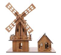 jojofuny Kit Scientifique de Moulin à Vent 3D pour Enfants : modèle d'assemblage à Faire soi-même - Construction de Moulin à Vent et de Maison Faits à la Main pour expériences scientifiques