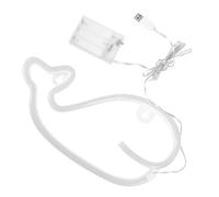 jojofuny Lampe Néon Baleine LED Warm Light - Lampe de Lecture Bureau sans Piles - Éclairage Décoratif Chambre Fête - Design Compact pour Table Chevet - Lumière Décoration Intérieure