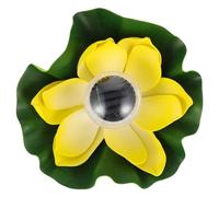 jojofuny Lampe Solaire Flottante de Lotus Jaune pour Bassin Extérieur Décoration Jardin Étang Lampe LED Étanche en Polycarbonate Lumière Solaire pour Ambiance Romantique