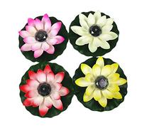 jojofuny Lampe Solaire Lotus Flottante Led Rouge Pour Jardin Et Bassin Décoration Extérieure Étanche Lumière Ambiance Flottante Écologique