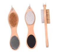 jojofuny Lime à Pédicure en Bois Brosse en Poils de Sanglier Outil Exfoliant pour Pieds Dissolvant de Callosités Multi-Fonctions Soin des Pieds et Naturel