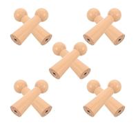 jojofuny Lot de 10 Crochets Muraux en Bois Naturel Style Shaker Patères à Visser 27X88 MM Finition Vernis Porte-Serviettes et Porte-Manteaux Polyvalents pour Salle de Bain la Cuisine et