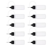 jojofuny Lot de 10 Flacons Applicateurs de Précision Souples 10 Ml Embouts Aiguille pour Dosage Précis, Rechargeables et Solide, pour Loisirs Créatifs et Peinture Acrylique