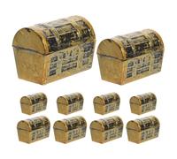 jojofuny Lot de 10 Mini Coffres à Trésors Décoratifs Vintage en Plastique Stable 37 CM et 58 CM Coffrets Pirates Réalistes pour Décoration de Fête Boîte à Bijoux Miniature et