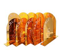 jojofuny Lot de 10 Numéros de Table Dorés en Acrylique 2 MM Double Face avec Socle Autoportant Petits Chiffres 1 à 10 pour Mariage Réception et Événements Professionnels