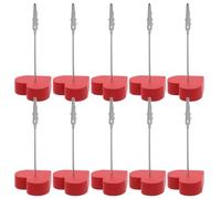 jojofuny Lot de 10 Porte-Cartes à Pince Crocodile Rouge 48X42X15 CM avec Socle en Bois Mémo avec Trombone Clips de Cartes de Message pour Bureau Décoration Saint-Valentin et