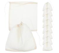jojofuny Lot de 10 Sachets à Soupe en Mousseline de Coton Réutilisables 18x20 Cm Cordon de Serrage, Filtres pour Infusion de Thé, Épices et Herbes Aromatiques, Cuisine et Préparation