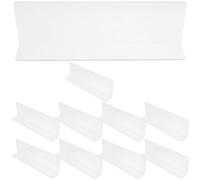 jojofuny Lot de 10 Séparateurs D’Armoire en PVC Transparent Forme L 20 CM X 6 CM Organisateurs D’Étagères Verticales pour Tiroirs et Rayonnages de Vente au Détail Séparateurs de Placard