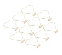 jojofuny Lot de 10 Sets de Cerceaux Métalliques DIY en Fer Doré 3 MM avec Socles en Bois 25 CM Décoration de Table Mariage Artisanale Cerceaux Floraux pour Centre de Table Fête et