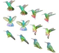 jojofuny Lot de 12 Autocollants Oiseaux Anti-Collision pour Moustiquaire en PVC Décoration Irisée Autocollants Décoratifs pour Fenêtre Protection Intérieur et Extérieur 6 Paires