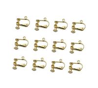 jojofuny Lot De 12 Boucles D'oreilles à Clip Dorées Plates Avec Trou En Métal Léger Pour Femmes Et Filles Usage Quotidien Fête École Voyage, Boucles D'oreilles Non Percées Ouverte Design Moderne