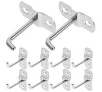 jojofuny Lot de 12 Crochets Métalliques Carrés 5 CM pour Panneau Perforé Crochet pour Présentoir d'Armoire Support Mural Robuste pour Outils et Rangement Atelier