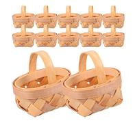 jojofuny Lot de 12 Mini Paniers Tressés en Copeaux de Bois Panier de Rangement pour Décoration Maison pour Pique-Niques et Fleurs en Bois Utilisation Polyvalente