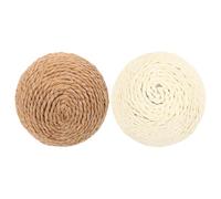 jojofuny Lot de 2 Balles à Griffer pour Chat D'intérieur en Corde de Jute Résistante, Interactif pour Prévenir Les Dégâts, pour Maison ou Animalerie