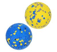 jojofuny Lot de 2 Balles à Mâcher Résistantes pour Chiens Grand Format 75 CM en Etpu sans Colle Couleurs Jaunes Grises et Bleues Jouets Flottants pour Jeux Aquatiques et Hygiène