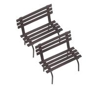 jojofuny Lot de 2 Bancs Miniatures Café Rouille 6,5x3x6 Cm en Résine Accessoires Miniatures pour Maison de Poupée Modèle de Mini Banc pour Micro-Paysage