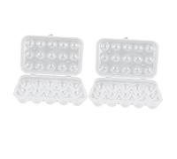 jojofuny Lot de 2 Boîtes à Œufs avec Couvercle, 15 Compartiments, Plateau de Rangement pour Œufs en Plastique Rigide, Protection Anti-chocs, Réfrigérateur et Congélateur, Organisateur