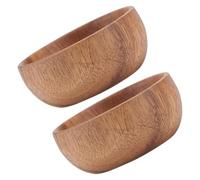 jojofuny Lot de 2 Bols en Bois d'Acacia 8X35 CM - Saladier Rond Écologique Bol à Soupe Naturel et Récipient à Salade Multifonction Cuisine Maison et Restauration