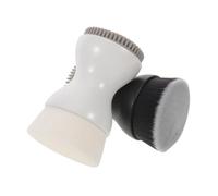 jojofuny Lot de 2 Brosses Nettoyantes Visage Double Embout Poils Doux et Silicone Format Mini 7 CM Brosse Exfoliante Manuelle pour Soin et Maquillage Couleurs Blanc et Noir