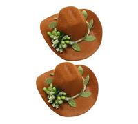 jojofuny Lot de 2 Chapeaux Miniatures Décoratifs en Feutre pour Bouteilles de Vin, Petit Format, Couleur Vive, Accessoires Festifs pour Fêtes et Décoration DIY, Ambiance de Noël et Célébrations