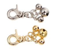jojofuny Lot de 2 Clochettes en Cuivre avec Anneaux Ajustables pour Collier de Dressage Chien et Chat Accessoires Animaux Porte-Clés Sonore pour Repérage Facile et Identification