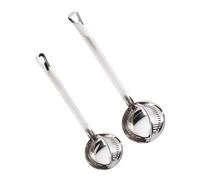 jojofuny Lot de 2 Cuillères à Écumoire en Acier Inoxydable, Grandes et Petites, Passoire à Huile Amovible, Louche à Soupe pour Filtrer Résidus et Graisse, Ustensile Cuisine Pratique et