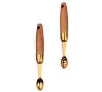 jojofuny Lot de 2 Cuillères à Fruits en Acier Inoxydable Doré Modèles Abeille et Œuf Ustensiles Cuisine Polyvalents pour Melon Pastèque et Fruits Variés Maison et Restaurant