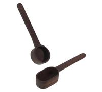 jojofuny Lot de 2 Cuillères Doseuses à Café en Bois de Noyer Noir Tailles N°2 et N°3 Cuillère à Café en Bois Massif pour Thé Expresso Ustensiles Cuisine Précis et Naturels