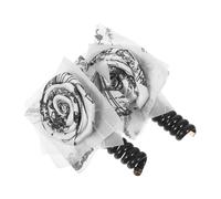 jojofuny Lot de 2 Élastiques à Cheveux en Spirale en Fil Téléphonique avec Motifs Chinois Mille Caractères Bandeaux Tressés pour Queue de Cheval et Tresses Accessoires Coiffure Doux et