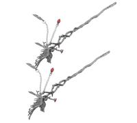 jojofuny Lot de 2 Épingles à Cheveux Corbeau Noires en Alliage Résistant avec Pompons Rétro Accessoires Traditionnels Chinois pour Coiffures Orientales pour Mariages et Occasions