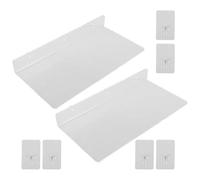 jojofuny Lot de 2 Étagères Flottantes Murales en Acrylique Transparent, Support Multi-Usage pour Plantes et Savons, Grosse Capacité, Design Moderne, Cuisine et Chambre