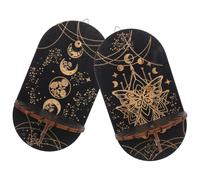 jojofuny Lot de 2 Étagères Murales en Bois Foncé Style Bohème Présentoirs à Cristaux Supports Stables Petite Bibliothèque Murale Décorative pour Salon Bureau et Espace Festif