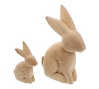 jojofuny Lot de 2 Figurines de Lapins en Bois 3D Non Peintes, Décorations de Table et Bureau, Sculptures en Bois Naturel pour DIY et Activités Créatives, Petites et Moyennes Tailles, Décor