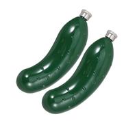 jojofuny Lot de 2 Flasques de Poche en Acier Inoxydable Forme Concombre 150 Ml Vert Étanches Flasques à Whisky pour Camping Randonnée Pique-Niques