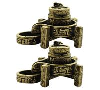 jojofuny Lot de 2 Mini Brûleurs D’Parfum en Laiton Porte-Parfum Conique Vintage Style Moulin à Pierre Support à Parfum Décoratif pour Contemplation Yoga et Salle de Thé Encensoir