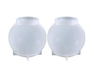 jojofuny Lot de 2 moules en silicone en forme de boule de cristal de 8 cm pour résine époxy, moule rond en résine époxy pour bricolage, art, bougies, fabrication de savon - Moule à couler en forme de