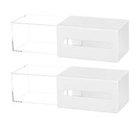 jojofuny Lot de 2 Organisateurs de Tiroirs Muraux Autocollants Blancs Boîtes de Rangement Compactes Multifonctions pour Salle de Bain et Coiffeuse Petit Organisateur de Tiroir Pratique