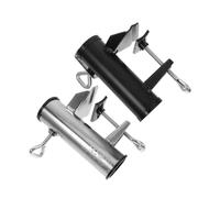 jojofuny Lot de 2 Pinces de Fixation Robustes pour Parasol d'Extérieur Support Réglable pour Terrasse Balcon et Plage Finition Galvanisée Argenté et Noire Mate Stabilité Optimale sans