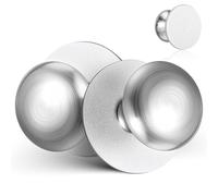 jojofuny Lot de 2 Poignées Adhésives en Acier Inoxydable Anti-perçage, Poignée Ventouse pour Porte Verre, Portes Coulissantes et Tiroirs, Finition Argenté Sablé, Installation sans Outil,