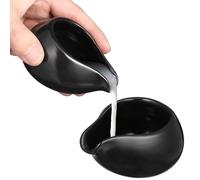 jojofuny Lot de 2 Pots à Lait en Céramique Noire Tasses à Lait Ménagères Petites Tasses à Café Pichet à Miel 150 Ml Usage la Cuisine Salle à Manger et Café Design Rond et Pratique