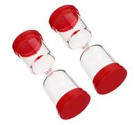 jojofuny Lot de 2 Sabliers Rechargeables Soi-Même 2 Couvercles Rouges Sabliers Vides Multifonctions pour Gestion du Temps à la Maison Bureau Cuisine Format Compact et Décoration DIY