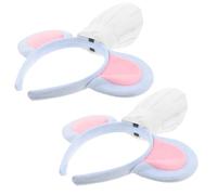 jojofuny Lot de 2 Serrage-Têtes Oreilles de Souris Duveteuses Toque de Chef en Tissu Bleu Ciel Accessoires de Déguisement Cosplay Souris pour Halloween et Fêtes à Thème la Cuisine