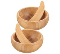 jojofuny Lot de 2 set de Mélangeurs en Beige avec Mini- Kit pour Masque Facial DIY Spatule Soin Visage Accessoires Maquillage pour Esthéticiennes et Soins à Domicile