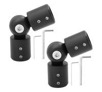 jojofuny Lot de 2 Set de Raccords Coudés D’Angle Réglables pour Tringle à Rideaux 25 MM en Acier Inoxydable Mat Noir Support Articulé Robuste pour Salle de Bain Fenêtre et Baie Vitrée