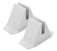 jojofuny Lot de 2 Socles Blancs en Plastique pour Clôture de Jardin, Support Robuste Trous de Fixation Anti-basculement, pour Gazon Rustique et Bordure Jardin