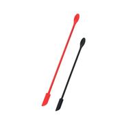 jojofuny Lot de 2 Spatules à Confiture en Silicone, Double Tête Mini, Racloir Cuisine Rouge Moyen et Noir Court, Ustensile Pâtisserie pour Crème, Desserts et Préparation Culinaire, Outil